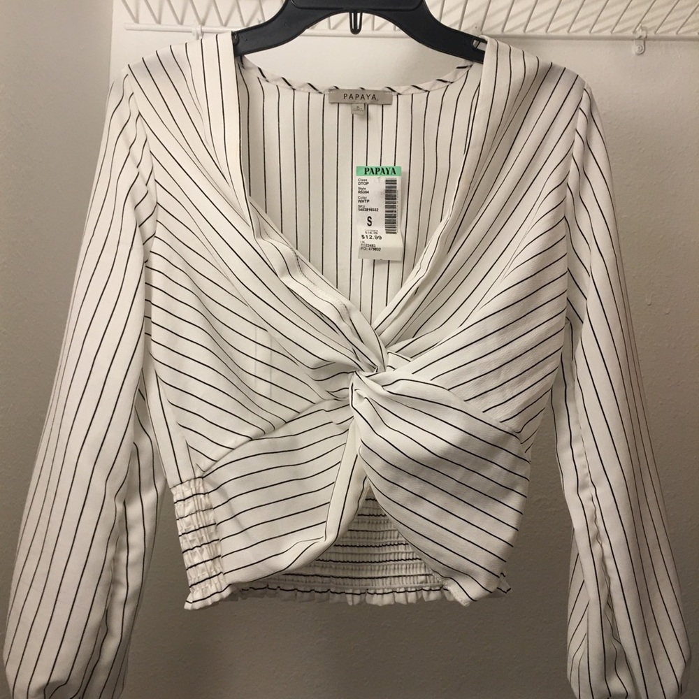 Black and white stripped Crop top